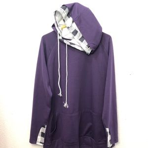 NWOT Double hooded hoodie with a side string